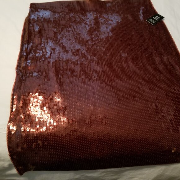 Express Burgundy Wine Sequin Pencil Cocktail Skirt * Ladies Size XL * NEW w/Tags - Picture 2 of 13